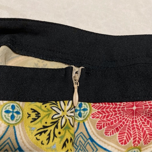 pure sugar Mini Dress with Black Lace Waistline | Vibrant Medallion Print - Picture 12 of 15